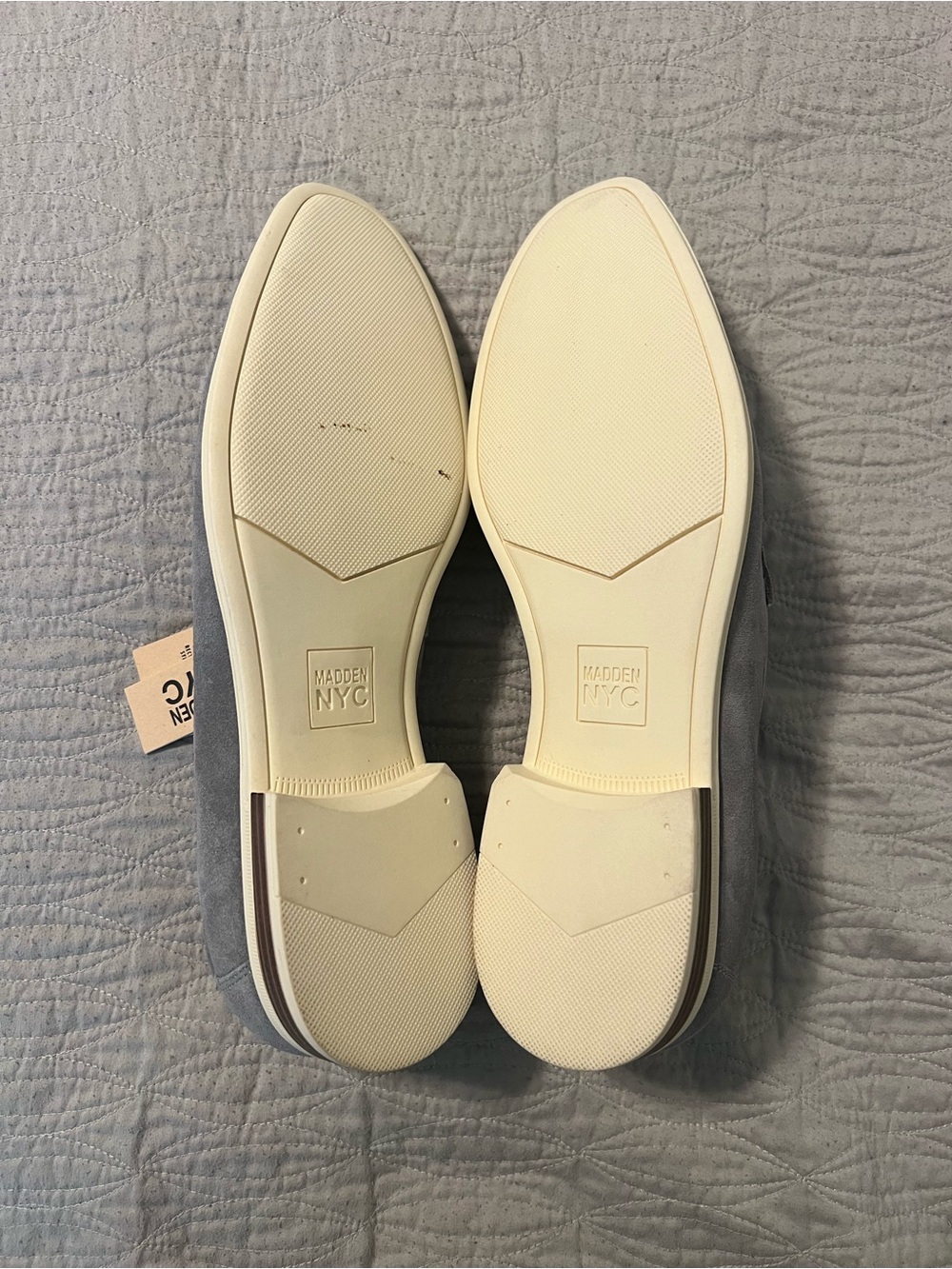 Men's Steve Madden Grey Suede Penny Loafers - Picture 4 of 6
